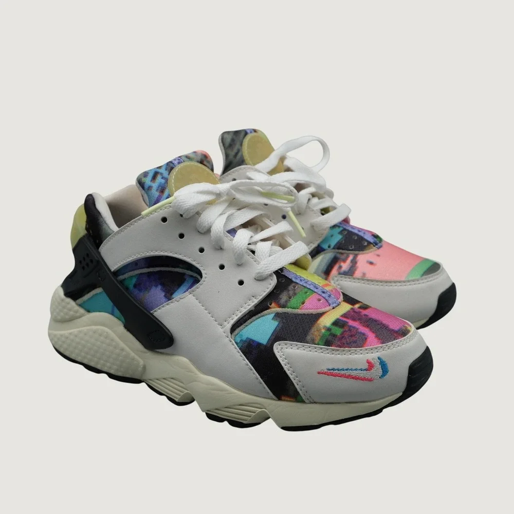 Nike Air Huarache Women Multi Glitch Print Streetwear Sneaker 8 DX3264-902